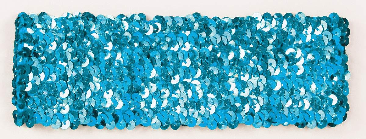 Metallic Wide Turban Blue