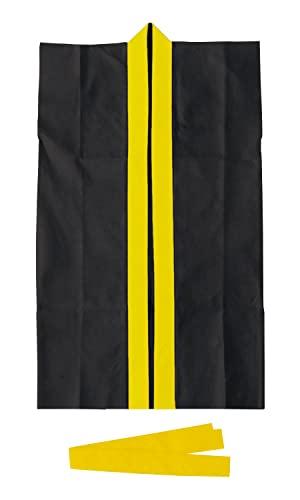 [Artec] Sports Day Happi Coat Lightweight Non-Woven Long Happi Black (Yellow Collar) J Size 4991