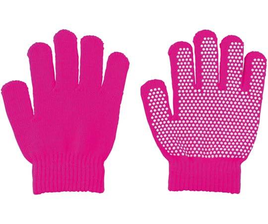 Color Stretch Gloves with Non-Slip Grip, Fluorescent Pink