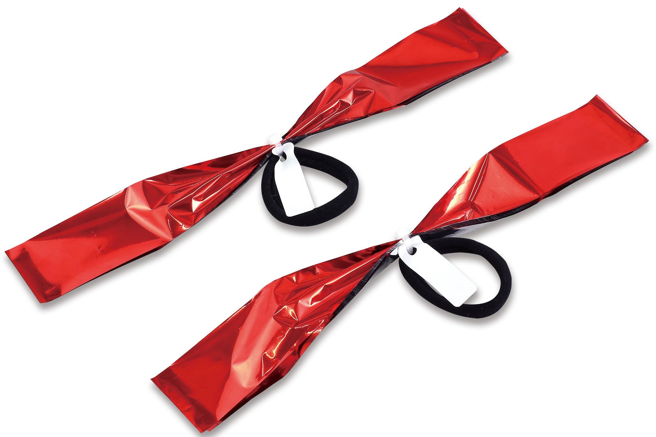 Artec Sports Day Pom Poms Hands-Free Cheer Pom Poms with Name Tag Red/Silver 18113