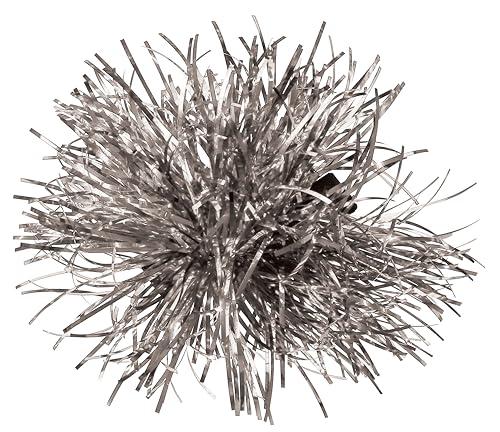 Sparkly Pom-Pom Hair Clip - Silver
