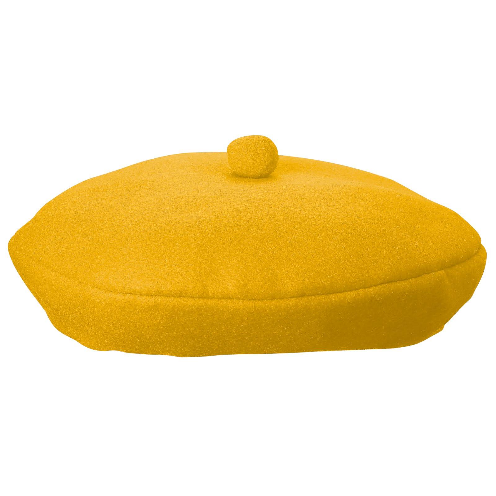 [Artec] Kids Costume Hat Felt Beret Yellow 18432