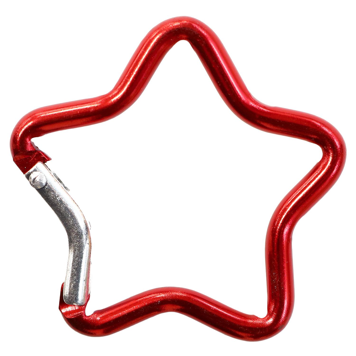 Nippon Chuko Aluminum Carabiner Star Approx. 48mm 1 Piece Red KEK3-R