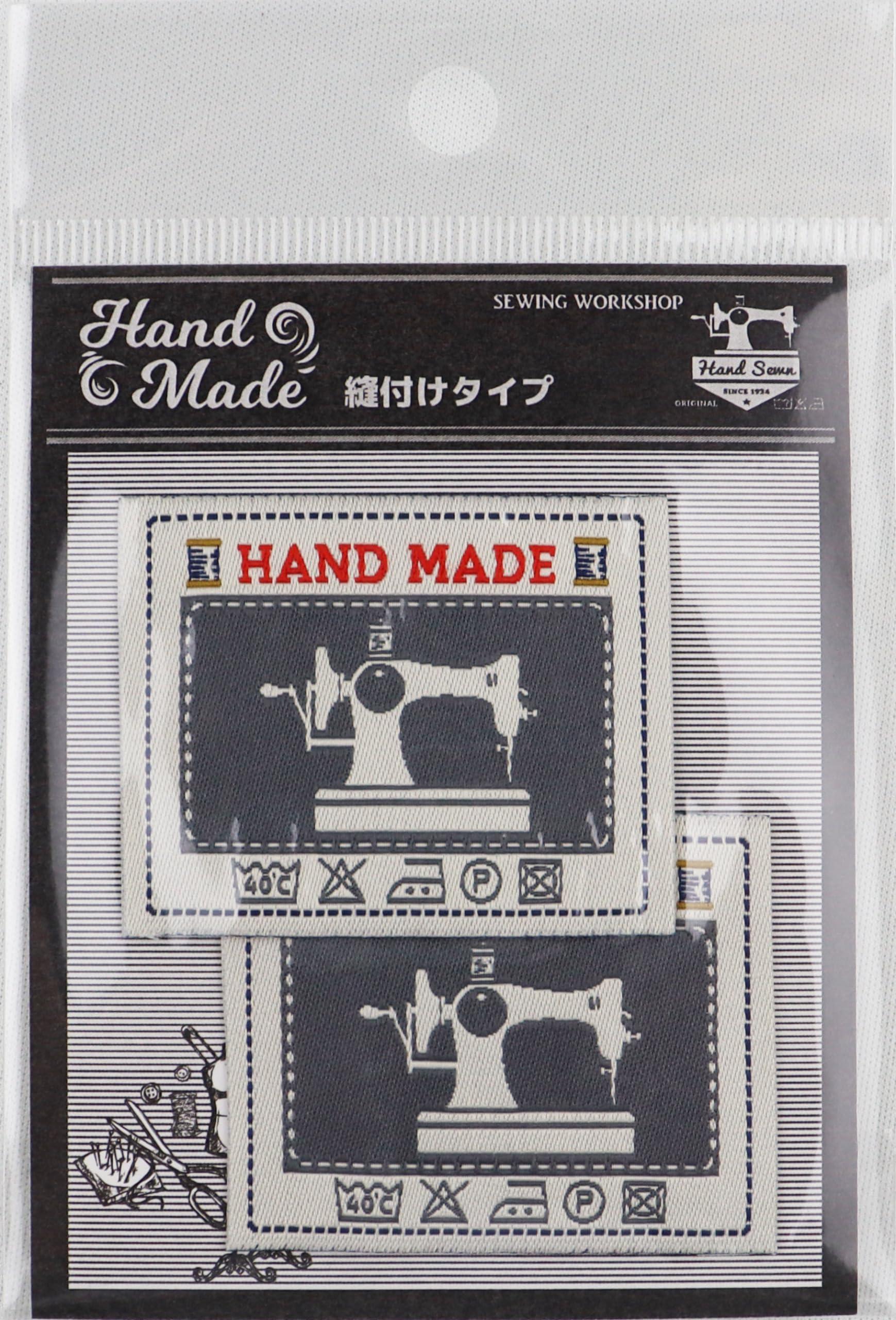 Handmade Woven Tag Tape Pre-finished Woven Tags Handmade HTG Stylish Crafting Woven Tags Sew-on Tag Tape Handmade Set Hedgehog Sewing Machine Monochrome Tags Black & White Tags Fabric Tags Embroidery Embroidered Accent Tags (HTG-7/Color A)