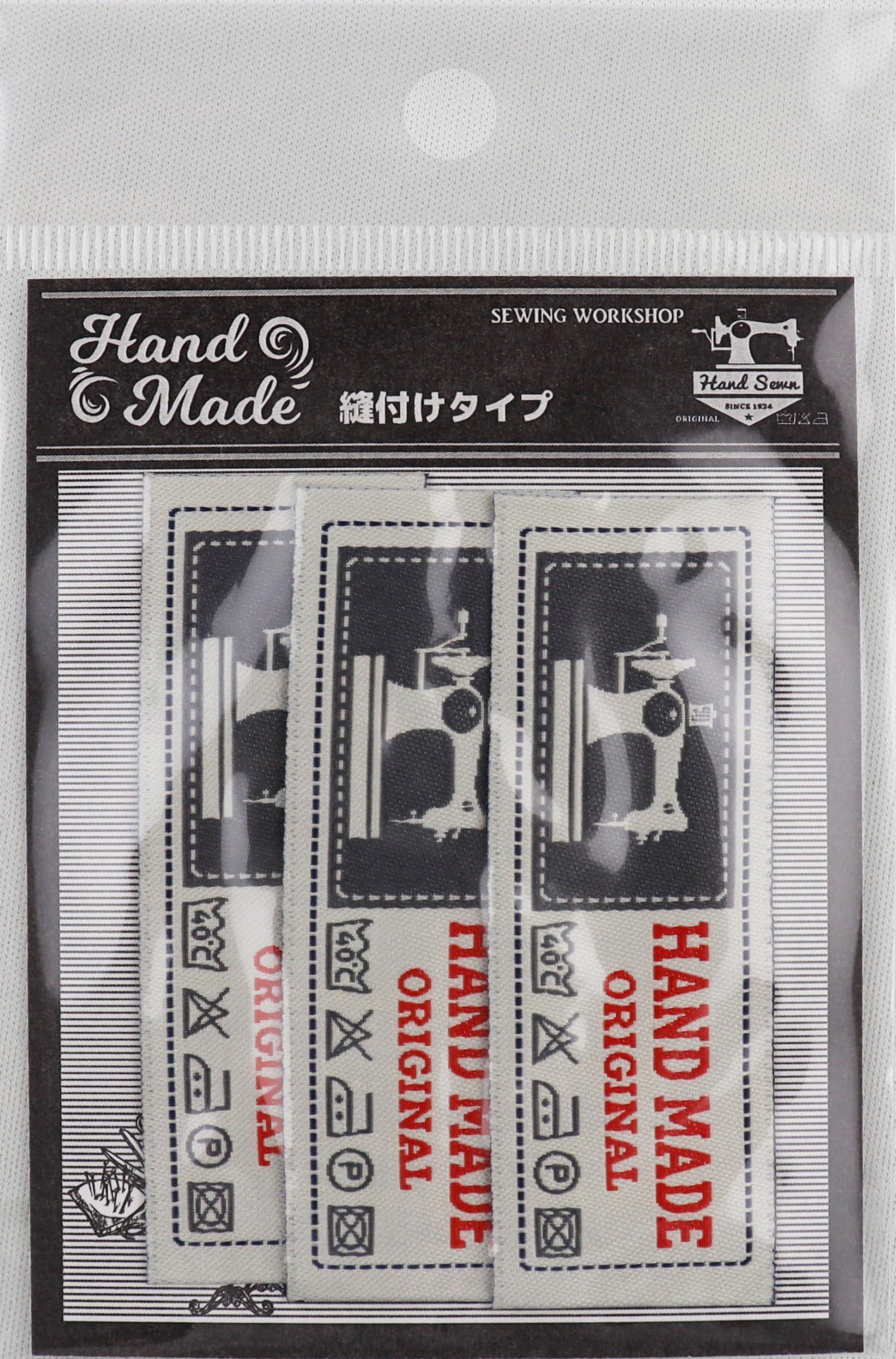Handmade Woven Tag Tape Pre-finished Woven Tags Handmade HTG Stylish Crafting Woven Tags Sew-on Tag Tape Handmade Set Hedgehog Sewing Machine Monochrome Tags Black and White Tags Fabric Tags Embroidery Embroidered Accent Tags (HTG-10/Color D)