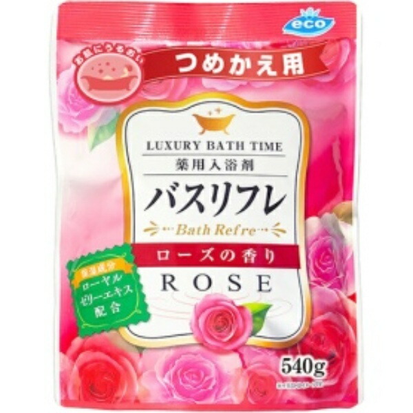 Lion Chemical Medicated Bath Salt Bath Refresh Rose Scent Refill 540g 1 Pack