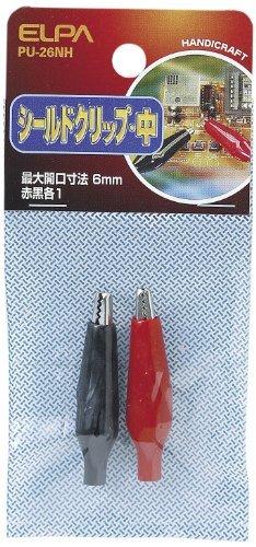 ELPA Shield Clip Wiring Fixing Alligator Clip Medium Red Black 1 each PU-26NH