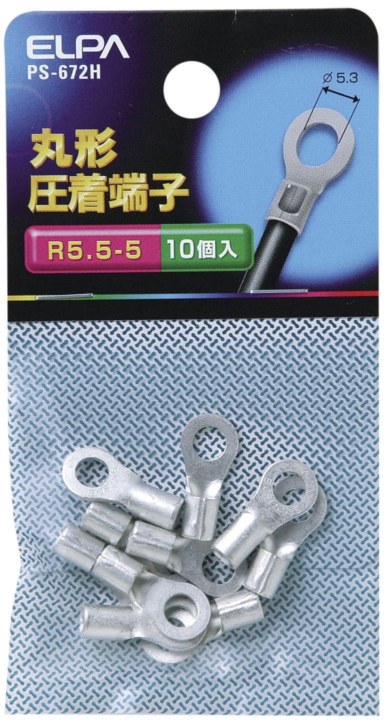 ELPA Round Terminal Wire Crimp Terminal 19.8mm 10-Pack PS-672H