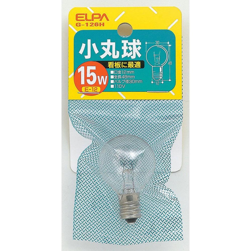 ELPA Small Round Bulb Light Bulb Sign Lighting E12 110V 15W Clear G-126H
