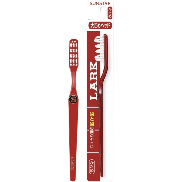 Sunstar LARK Toothbrush [3-Row Regular Head, Large Head, Firm Bristles] <Removes Tar Between Teeth, Yellowing, Stains, V-Cut Design> Single Unit