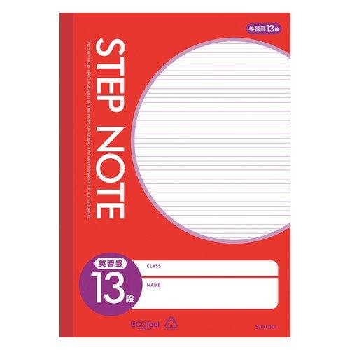 Sakura Cray-Pas Sakura Learning Notebook English Ruled 13 Lines Red