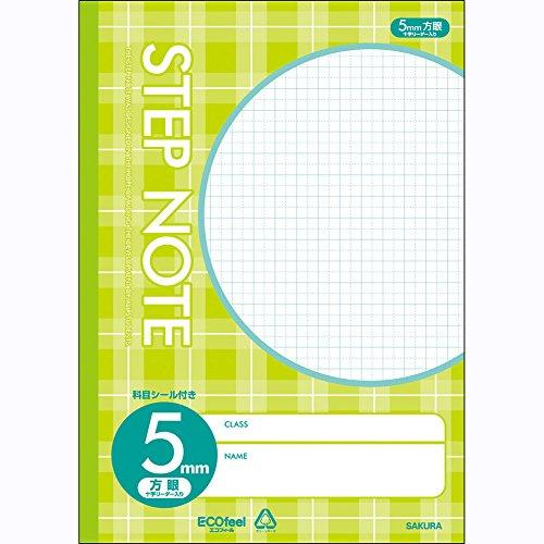 Sakura Cray-Pas Learning Notebook 5mm Grid N112 Check Green