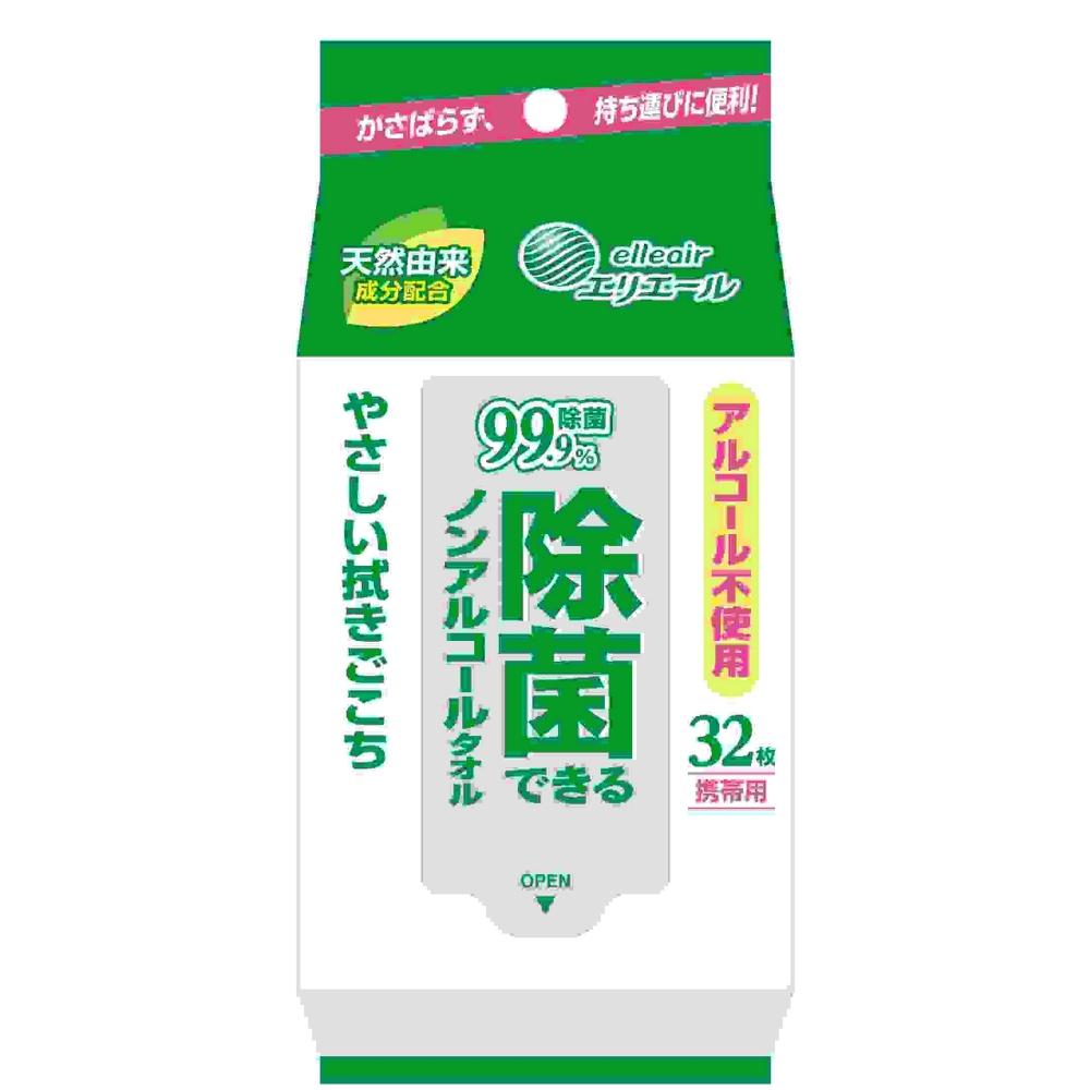 Daio Paper Erielle Antibacterial Non-Alcohol Wipes Portable 32 Sheets