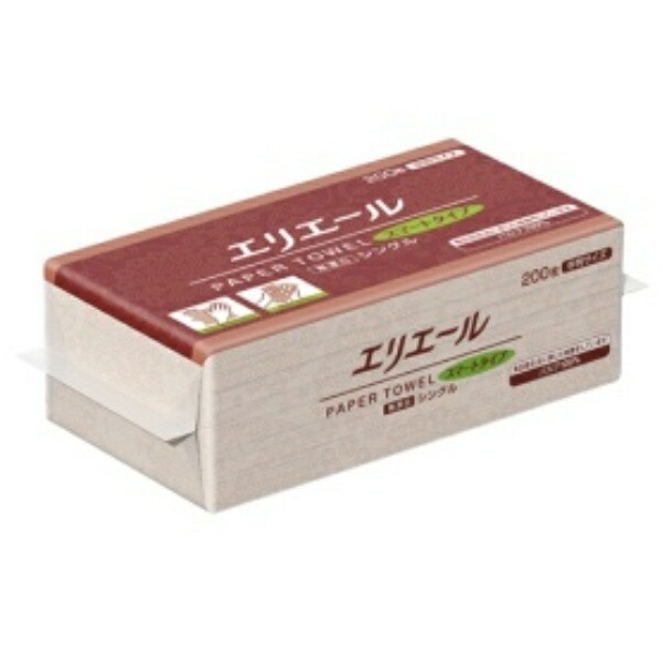 Daio Paper Erielle Paper Towels Smart Type Unbleached Single-Ply Medium Size 200 Sheets 1 Pack