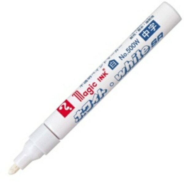 Teranishi Chemical Oil-Based Paint Marker Magic Ink White SR No.500W (Medium Tip) M500W 1 piece