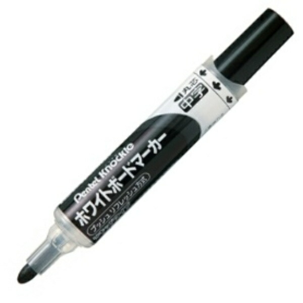 Pentel Whiteboard Marker Knockle Medium Round Tip Black EMWLM-A 1-Pack