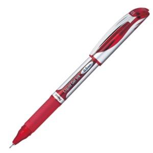 Pentel Gel Ink Ballpoint Pen Energel 0.5mm Silver Barrel Red Ink BLN55-B