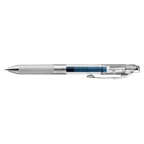 Pentel Click-Type Ballpoint Pen Energel In Free Clear Barrel 0.4 mm Blue Black BLN 74 TL