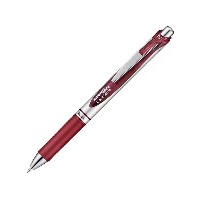 Pentel Gel Ink Ballpoint Pen Energel 0.7mm Fine Burgundy BL77-BG