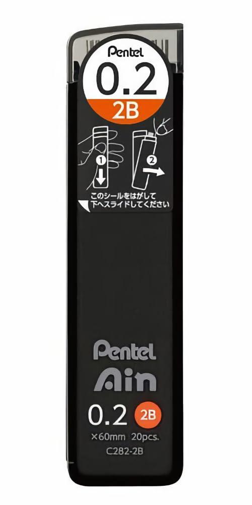 Pentel Mechanical Pencil Lead Pentel Ain 0.2mm 2B 20-Pack C282-2B