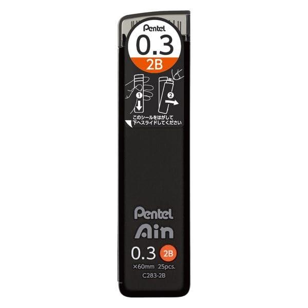 Pentel Mechanical Pencil Lead Pentel Ain 0.3mm 2B 25-Pack C283-2B