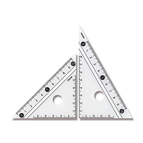 Reimei Fujii Ruler Easy-to-See Black and White Triangle Ruler White 10cm APJ251W