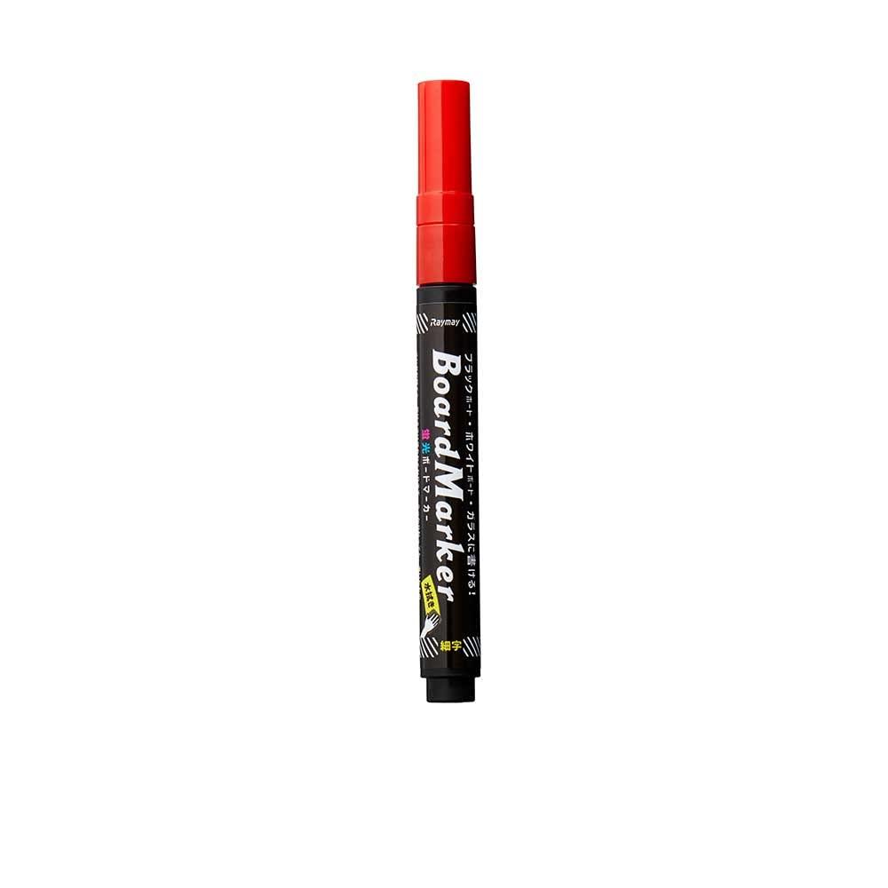Reimei Fujii Fluorescent Board Marker, Water-Based, Fine Tip, Red LBM1045R