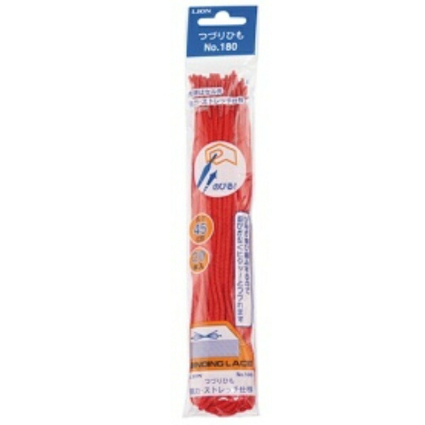 Lion Office Supplies String Ties Stretch Type Cell End 45cm 20-Pack No.180 Red
