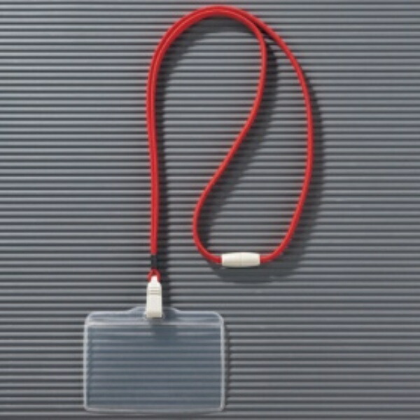 Lion Office Supplies Hanging Name Tag Horizontal Type Soft Type Flat Cord Red N-73ER 1 Piece