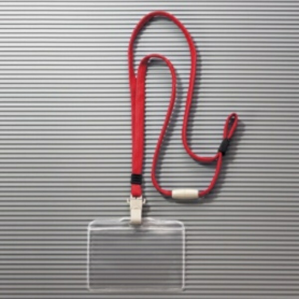 Lion Office Supplies Hanging Name Tag Horizontal Type Soft Type Flat Cord Red N-73MR 1 Piece