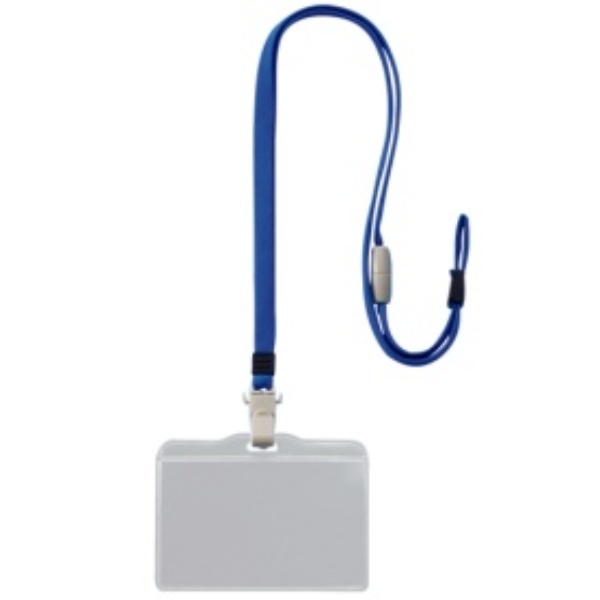 Lion Office Supplies Hanging Name Tag Horizontal Type Soft Type Flat Cord Blue N-73MR 1 Piece