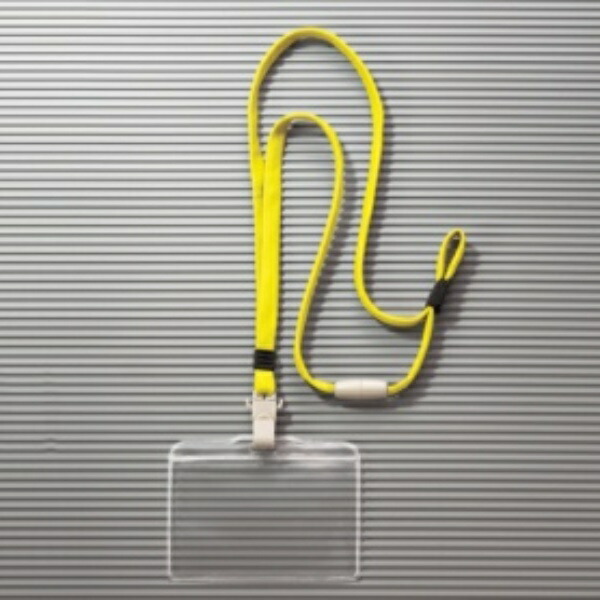 Lion Office Supplies Hanging Name Tag Horizontal Type Soft Type Flat Cord Yellow N-73MR 1 Piece
