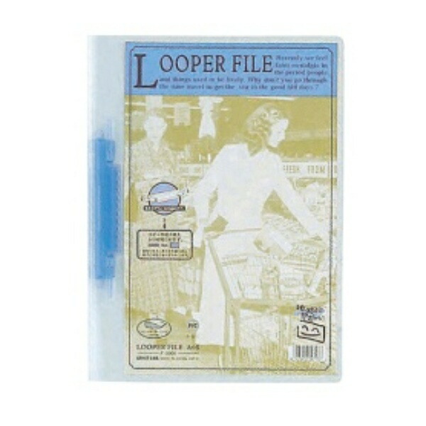 Rihitora Looper File A4 Vertical 2-Hole 100-Sheet Capacity Blue F-3006 1 Book