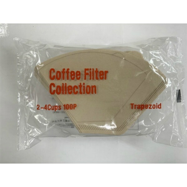 Kanae Paper Crafts Coffee Filter KS Trapezoidal 2-4 Cups 100 Sheets Unbleached Made in Japan Brown