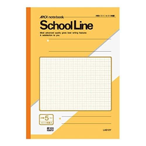 Apica Learning Notebook School Line LAS10Y 5mm Grid A4 Yellow