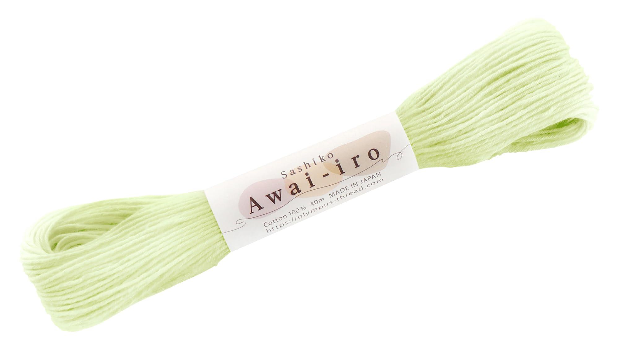 Olimpas Sashiko Thread Sashiko Awai-iro Approx. 40m COL. A12 Lime Yellow Series