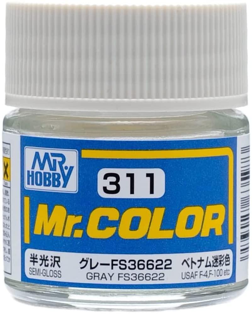 GSI Creos Mr. Color Aircraft Model Paint Gray FS36622 Semi-Gloss 10ml Model Paint C311