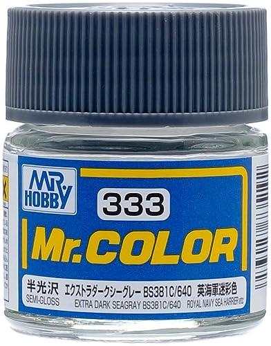 GSI Creos Mr. Color Aircraft Model Paint Extra Dark Sea Gray BS381C/640 Semi-Gloss 10ml Model Paint C333