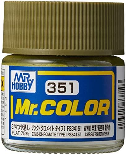 GSI Creos Mr. Color Aircraft Model Paint Zinc Chromate Type 1 FS34151 3/4 Matte 10ml Model Paint C351