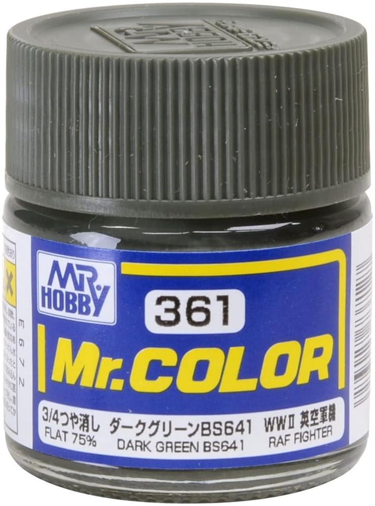 GSI Creos Mr. Color Aircraft Model Paint Dark Green BS641 3/4 Matte 10ml Model Paint C361