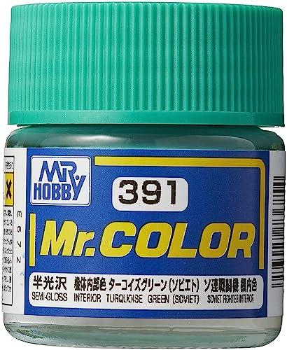 GSI Creos Mr. Color Aircraft Model Paint Interior Color Turquoise Green (Soviet) Semi-Gloss 10ml Model Paint C391