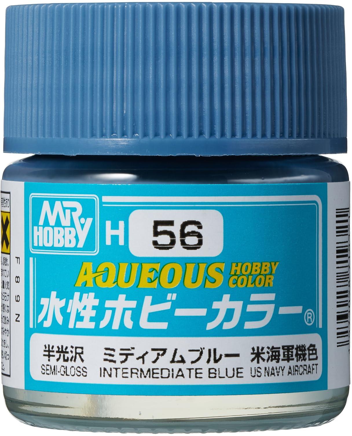 GSI Creos New Water-Based Hobby Color Medium Blue Semi-Gloss 10ml Model Paint H56