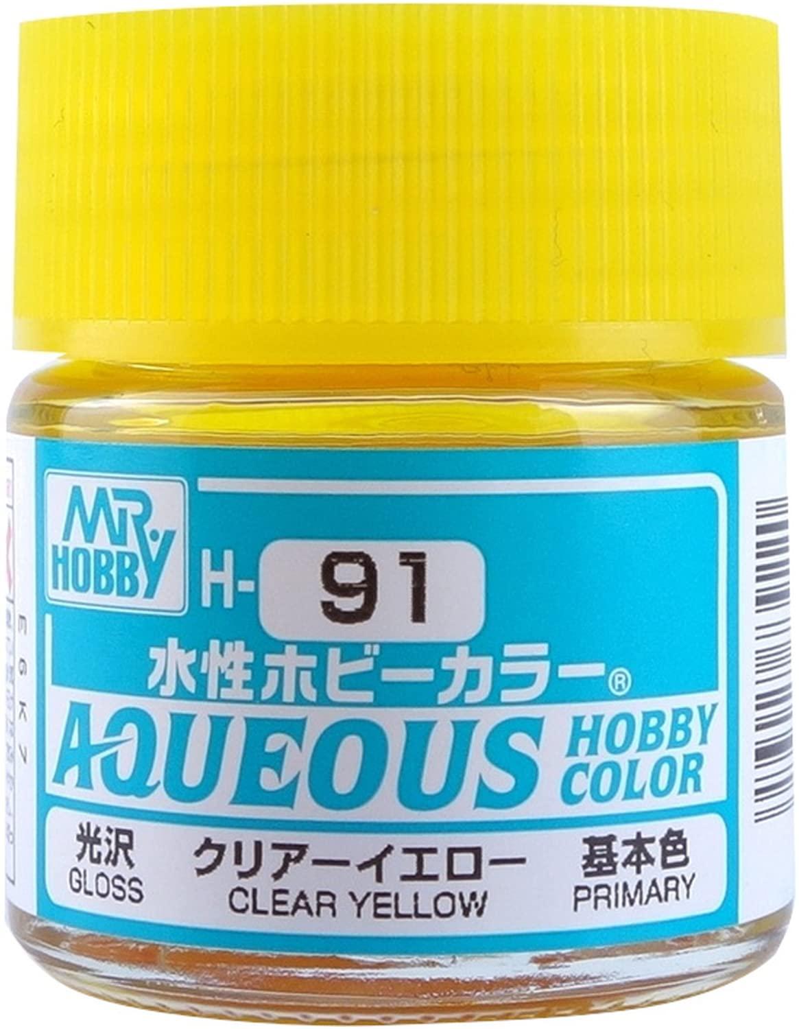 GSI Creos New Water-Based Hobby Color Clear Yellow Gloss 10ml Model Paint H91
