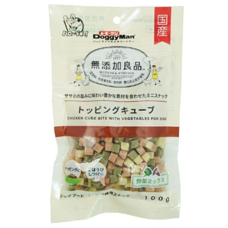 Doggyman Additive-Free Premium Topping Cubes Vegetable Mix 100g Dog Treats