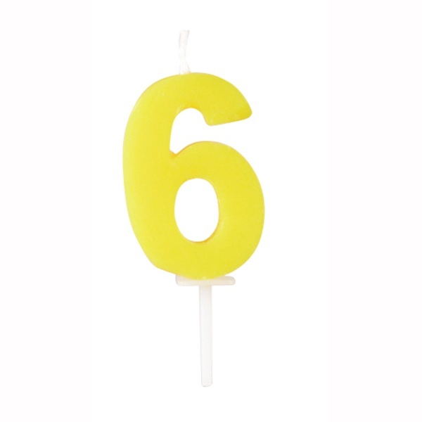 Pearl Metal Raffine Birthday Number Candle 6 (D-6178)