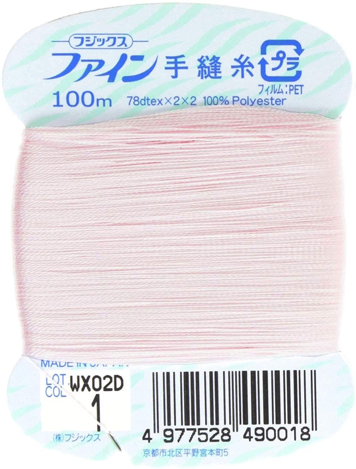 FUJIX Fine Hand Sewing Thread #40 100m Roll col.1 Pink #40