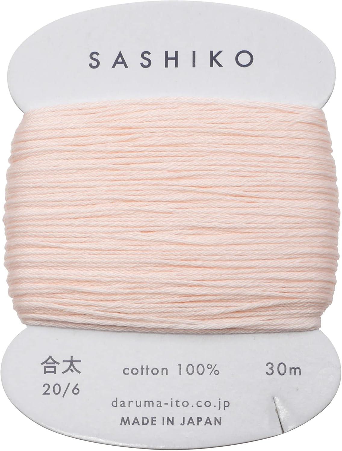 Daruma Sashiko Thread 〈Medium Weight〉 Card-Wound COL.209 Light Pink Approximately 30m 01-2410 Pink