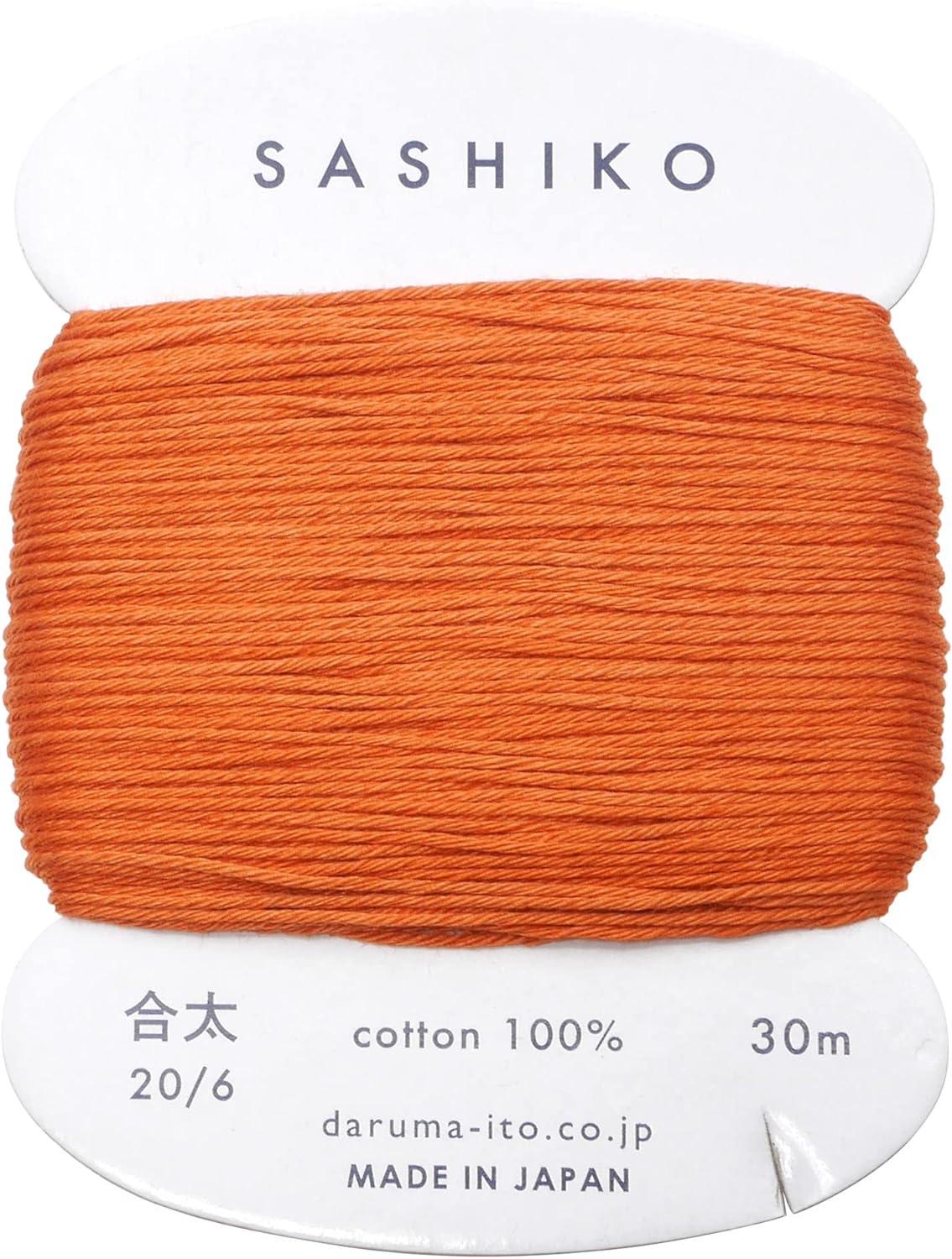 Daruma Sashiko Thread 〈Medium Weight〉 Card-Wound COL.214 Carrot Approx. 30m 01-2410 Red