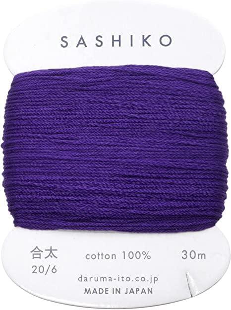 Daruma Sashiko Thread 〈Medium Weight〉 Card-Wound COL.223 Grape Approx. 30m 01-2410