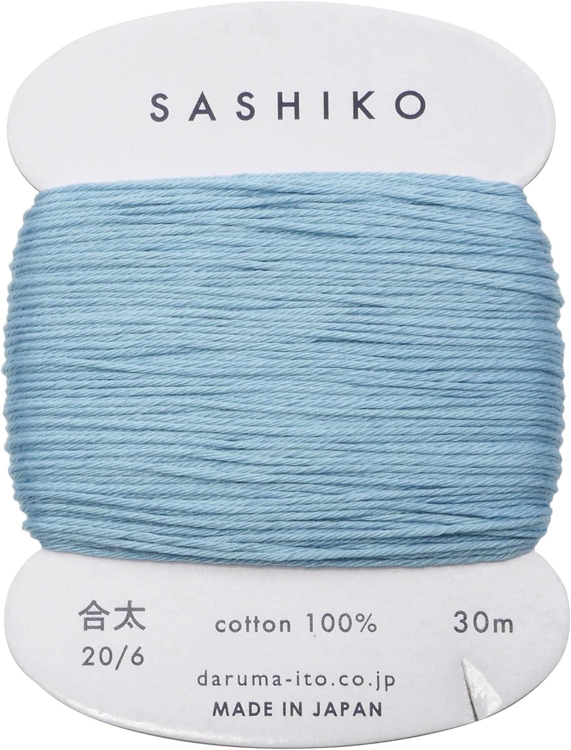 Daruma Sashiko Thread 〈Medium Weight〉 Card-Wound COL.226 Light Blue Approx. 30m 01-2410